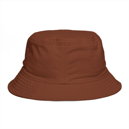 Brown Bucket Hat with White Crown 'B' Logo — Streetwear Casual Sun Hat