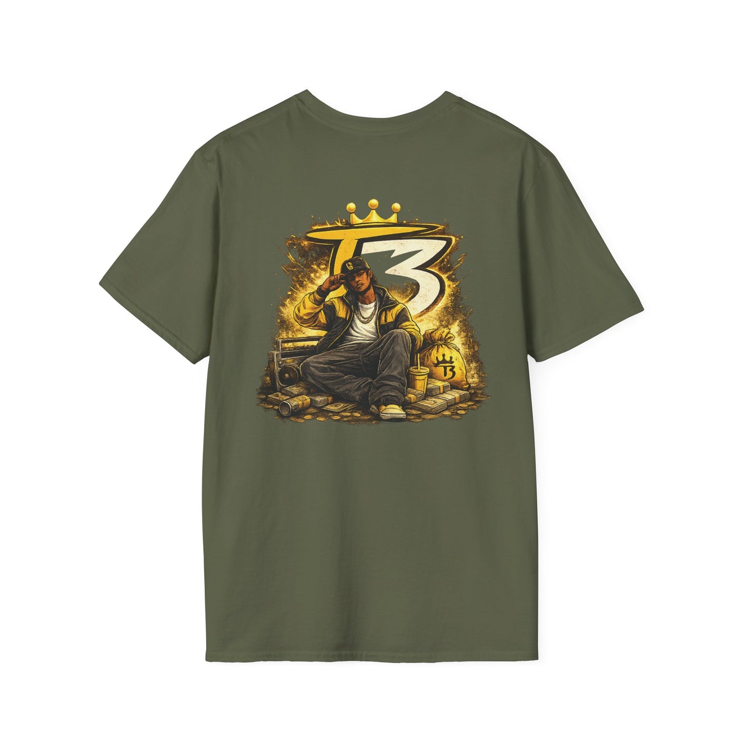 T3 Graphic T-Shirt | Urban Rapper Illustration, Streetwear Tee