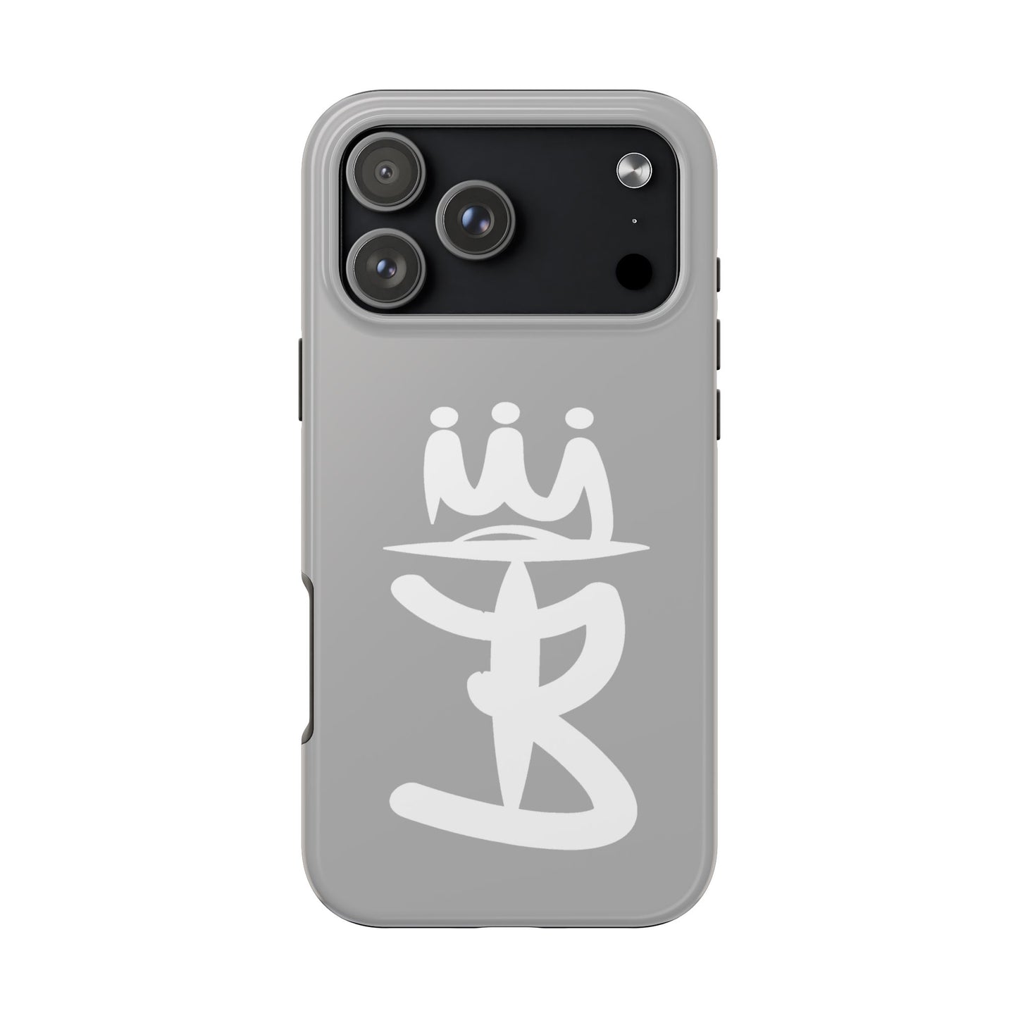T3 Phone Case — Stylized Crown & Script Graphic Protective Cover