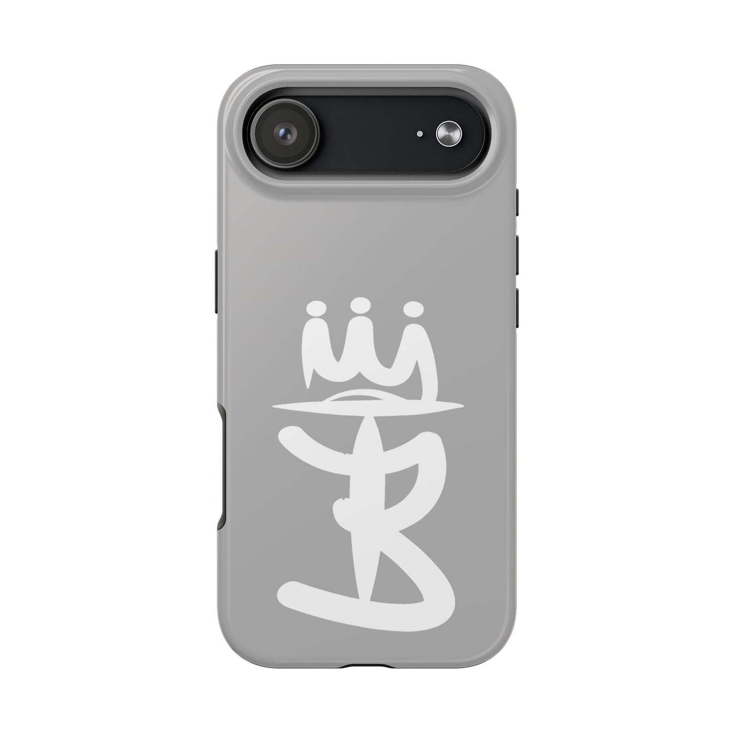 T3 Phone Case — Stylized Crown & Script Graphic Protective Cover