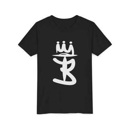 Kids Crowned Script Tee — Youth Short Sleeve T‑Shirt
