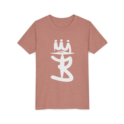Kids Crowned Script Tee — Youth Short Sleeve T‑Shirt