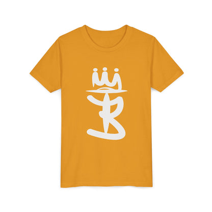 Kids Crowned Script Tee — Youth Short Sleeve T‑Shirt