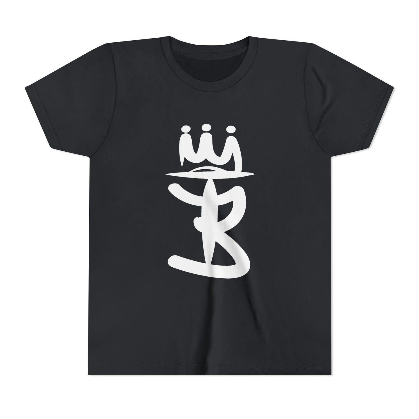 Kids Crowned Script Tee — Youth Short Sleeve T‑Shirt