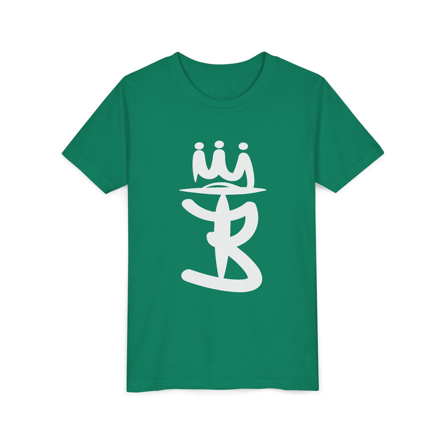 Kids Crowned Script Tee — Youth Short Sleeve T‑Shirt