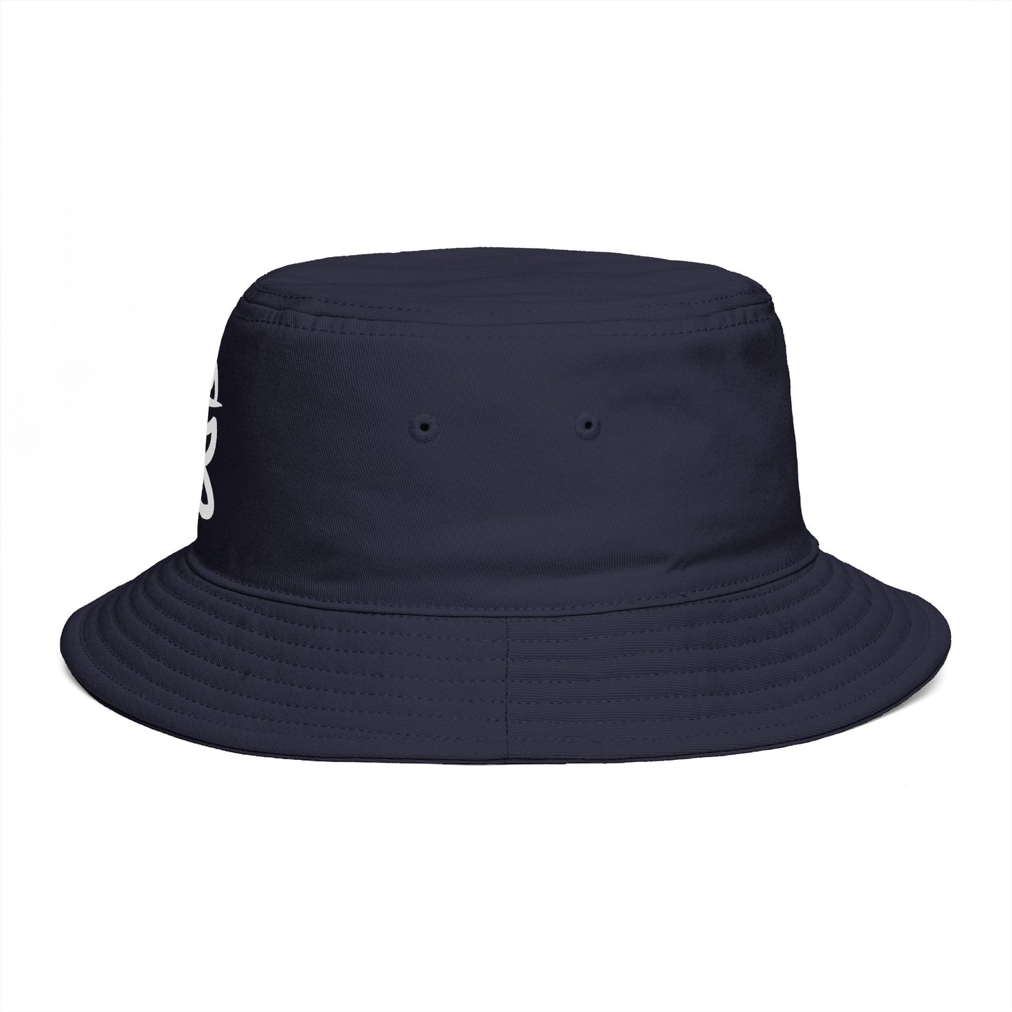 Brown Bucket Hat with White Crown 'B' Logo — Streetwear Casual Sun Hat