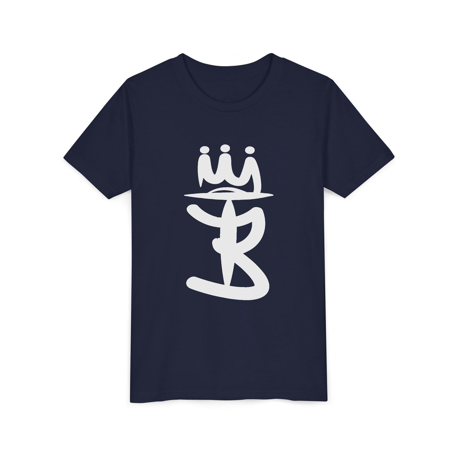 Kids Crowned Script Tee — Youth Short Sleeve T‑Shirt