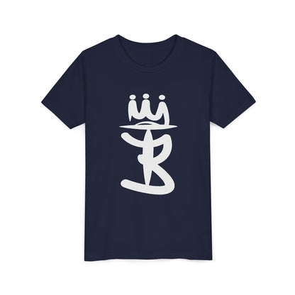 Kids Crowned Script Tee — Youth Short Sleeve T‑Shirt