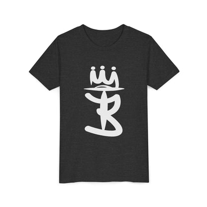 Kids Crowned Script Tee — Youth Short Sleeve T‑Shirt