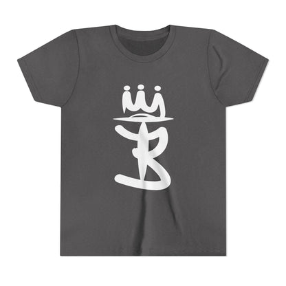 Kids Crowned Script Tee — Youth Short Sleeve T‑Shirt