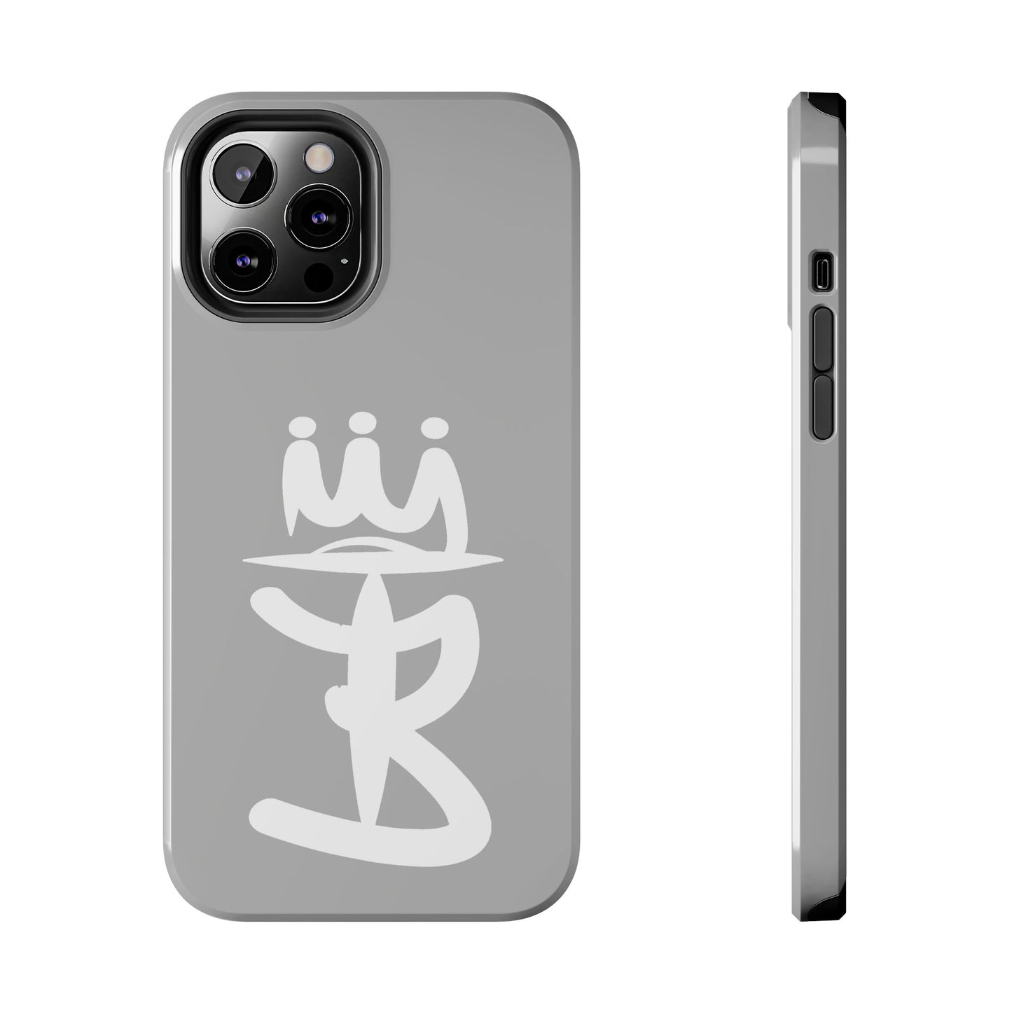 T3 Phone Case — Stylized Crown & Script Graphic Protective Cover