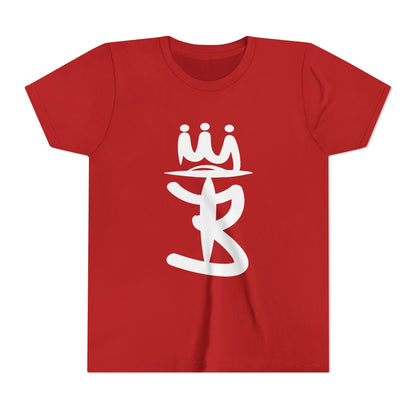 Kids Crowned Script Tee — Youth Short Sleeve T‑Shirt