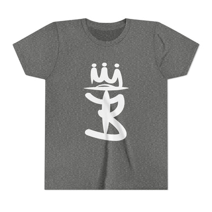Kids Crowned Script Tee — Youth Short Sleeve T‑Shirt