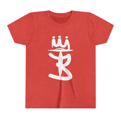 Kids Crowned Script Tee — Youth Short Sleeve T‑Shirt