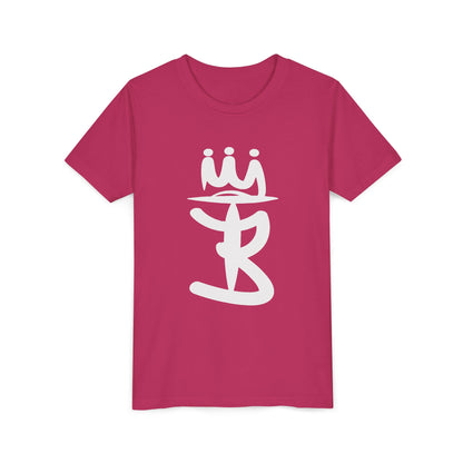 Kids Crowned Script Tee — Youth Short Sleeve T‑Shirt