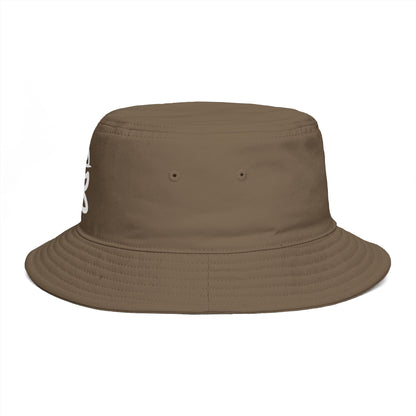 Brown Bucket Hat with White Crown 'B' Logo — Streetwear Casual Sun Hat