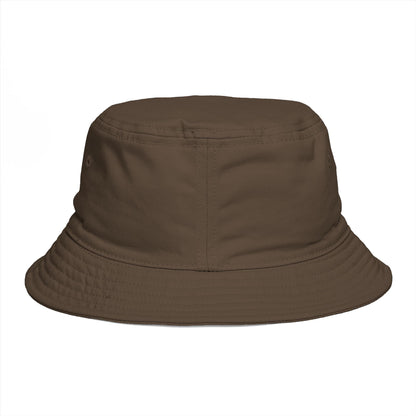 Brown Bucket Hat with White Crown 'B' Logo — Streetwear Casual Sun Hat