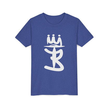 Kids Crowned Script Tee — Youth Short Sleeve T‑Shirt