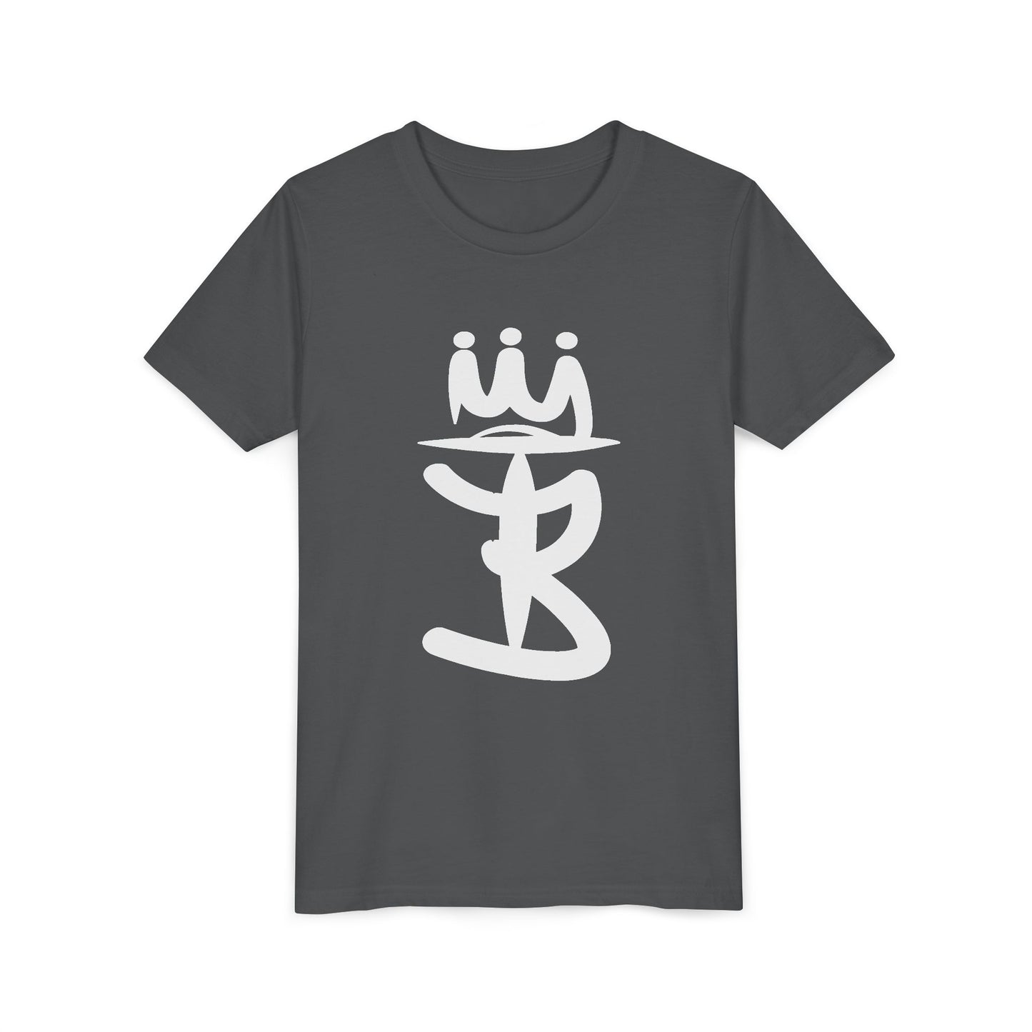Kids Crowned Script Tee — Youth Short Sleeve T‑Shirt