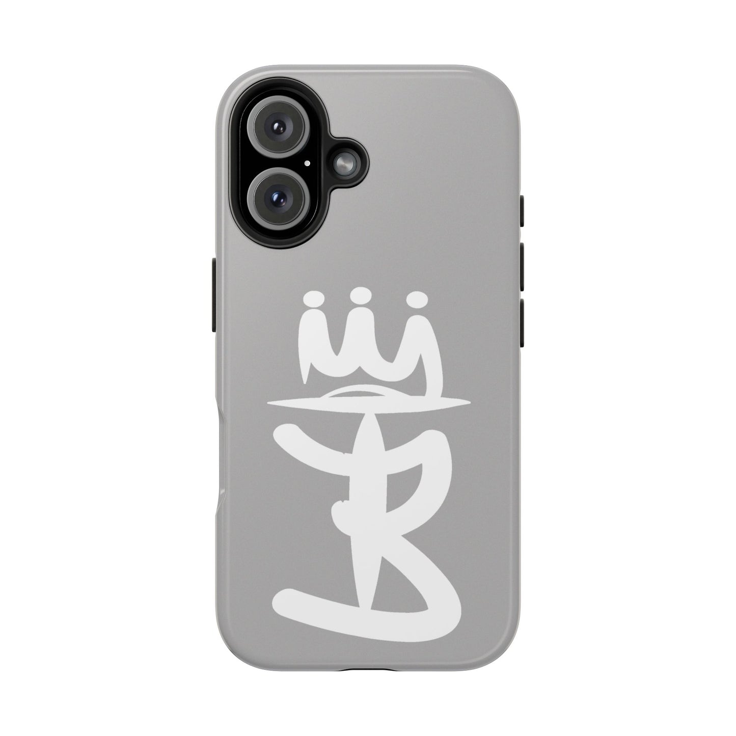 T3 Phone Case — Stylized Crown & Script Graphic Protective Cover