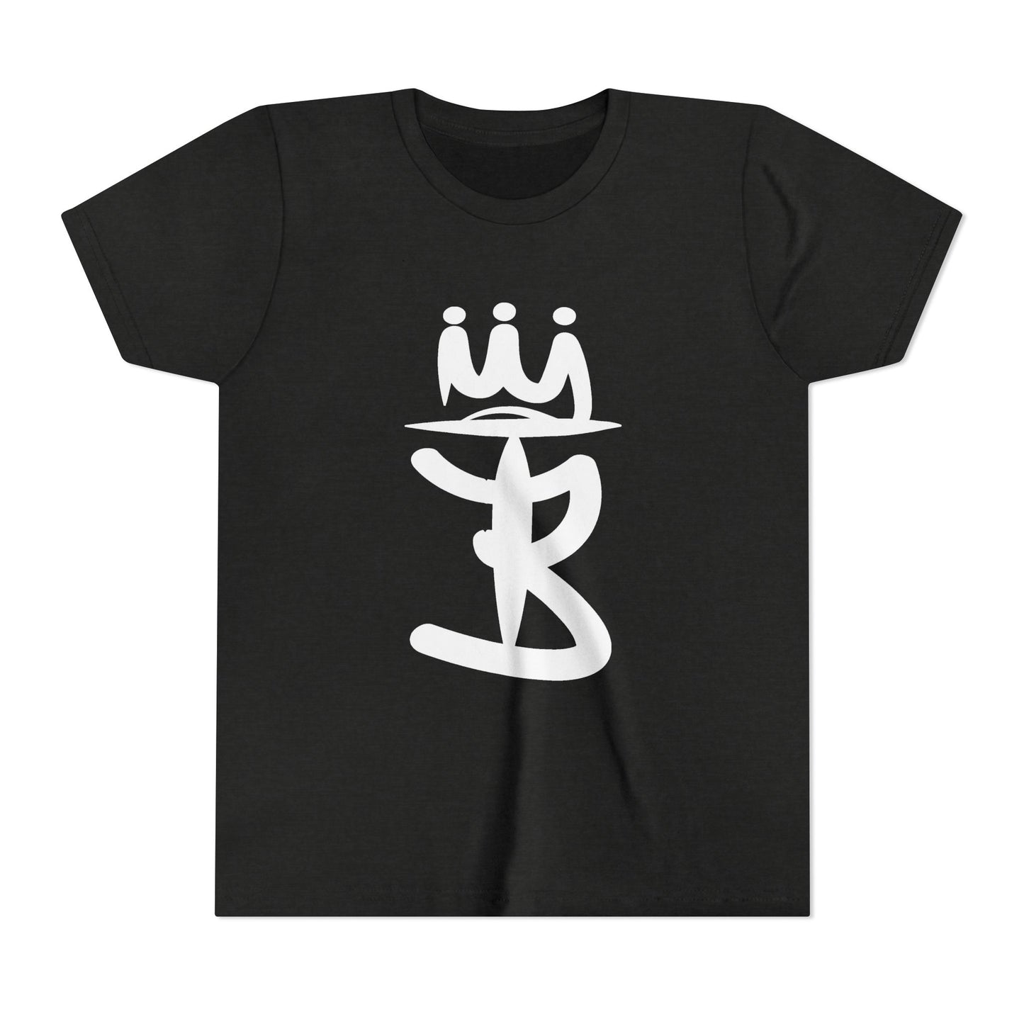 Kids Crowned Script Tee — Youth Short Sleeve T‑Shirt