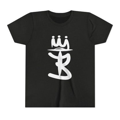 Kids Crowned Script Tee — Youth Short Sleeve T‑Shirt