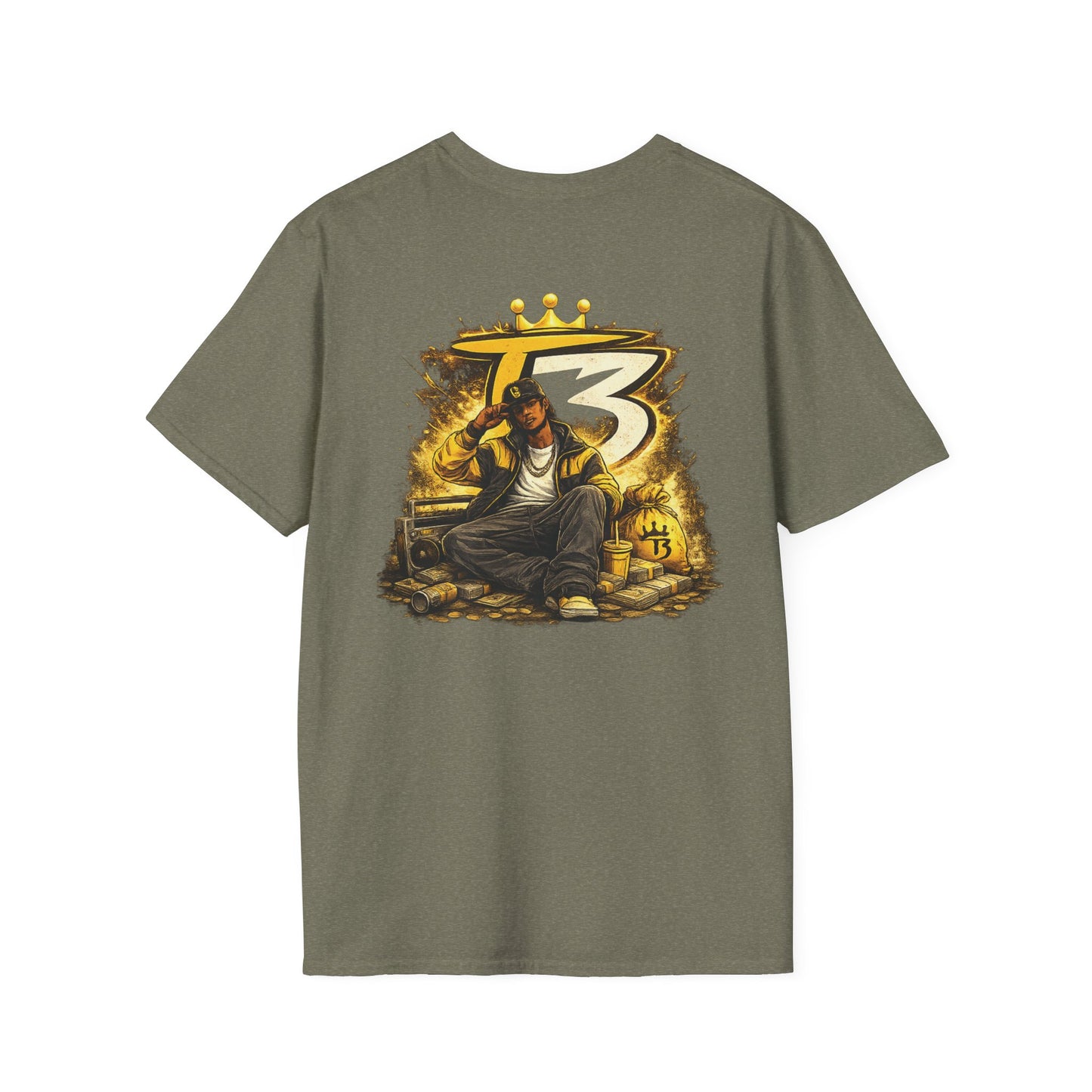 T3 Graphic T-Shirt | Urban Rapper Illustration, Streetwear Tee