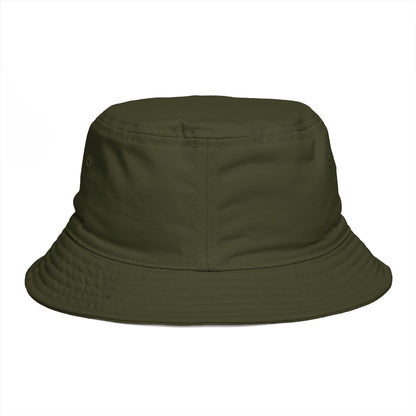Brown Bucket Hat with White Crown 'B' Logo — Streetwear Casual Sun Hat