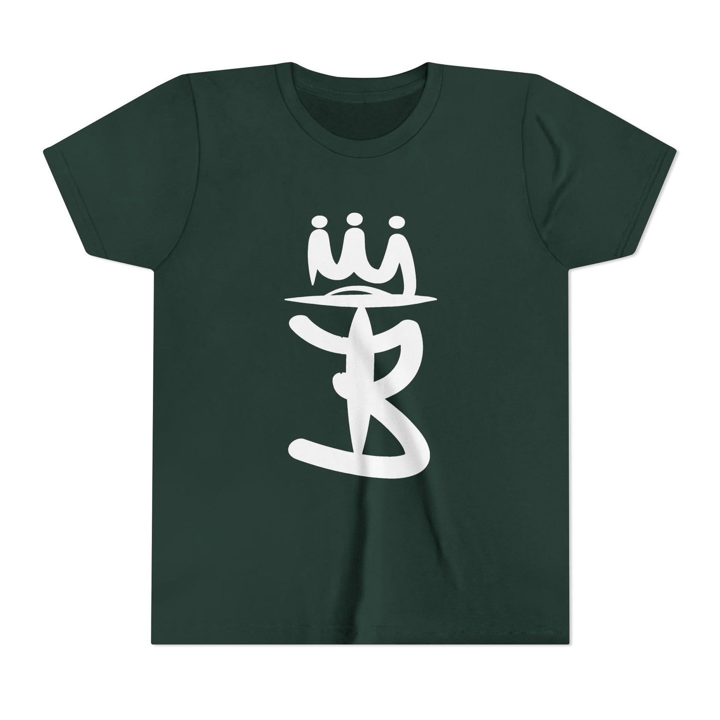 Kids Crowned Script Tee — Youth Short Sleeve T‑Shirt