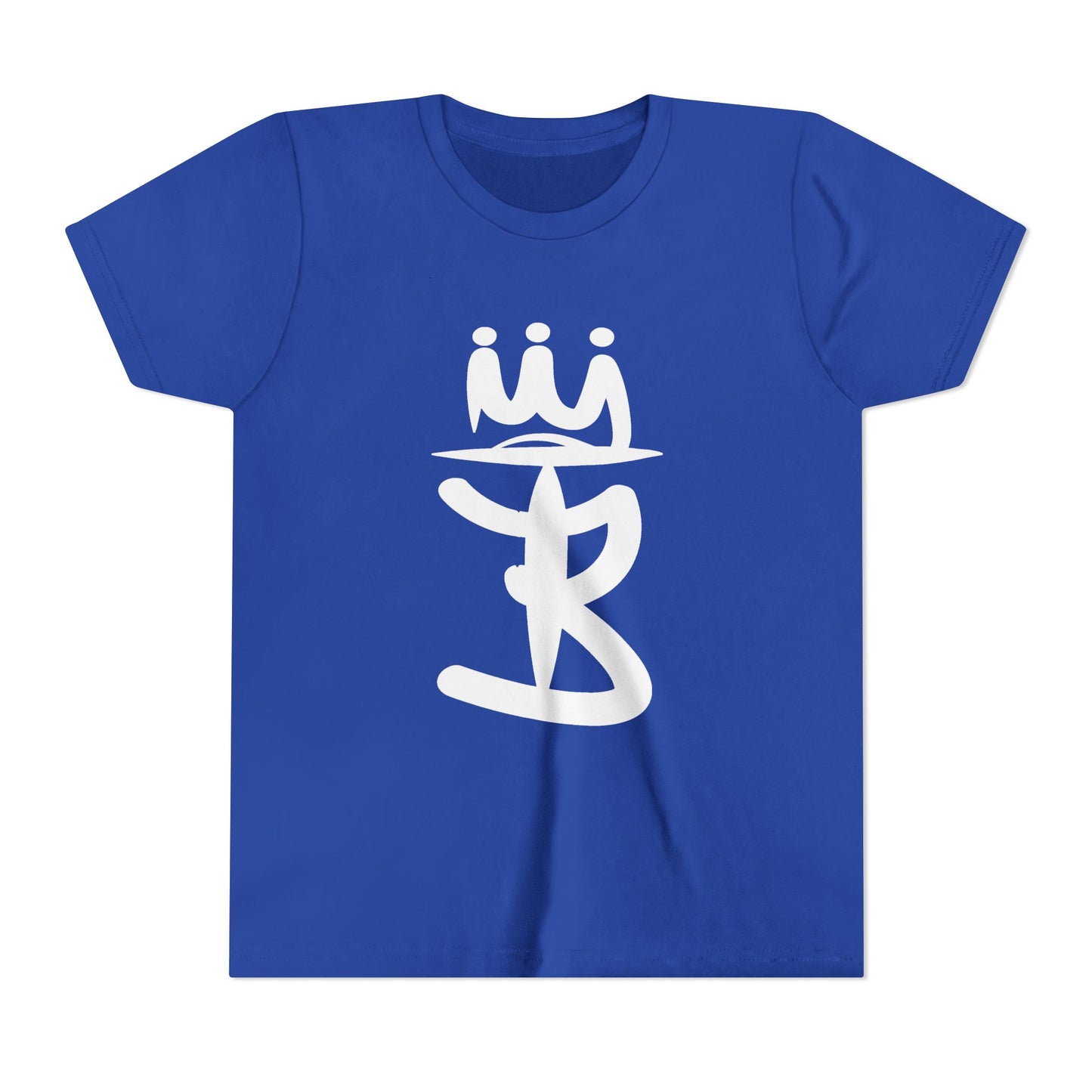 Kids Crowned Script Tee — Youth Short Sleeve T‑Shirt