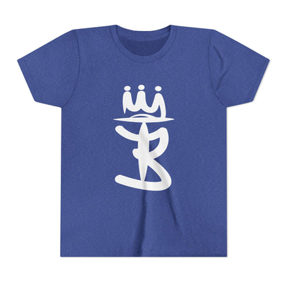 Kids Crowned Script Tee — Youth Short Sleeve T‑Shirt