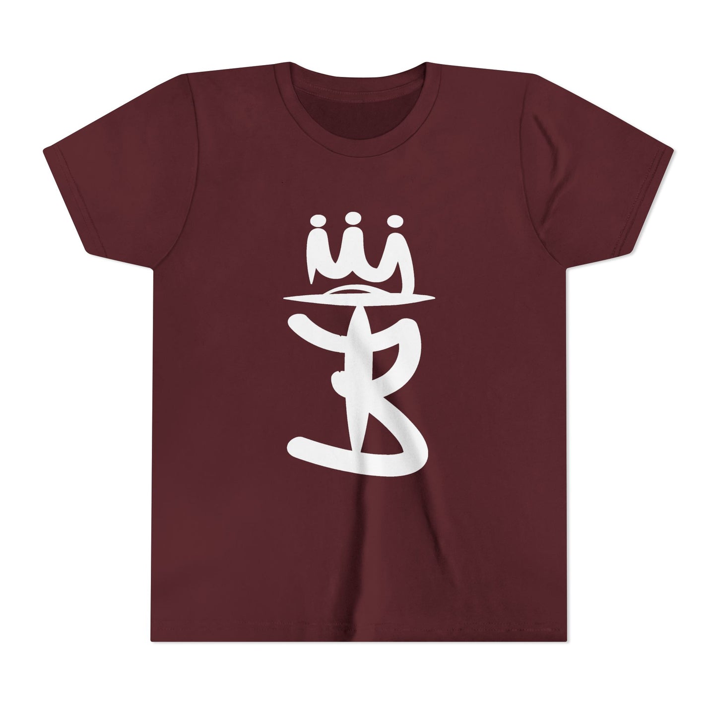 Kids Crowned Script Tee — Youth Short Sleeve T‑Shirt