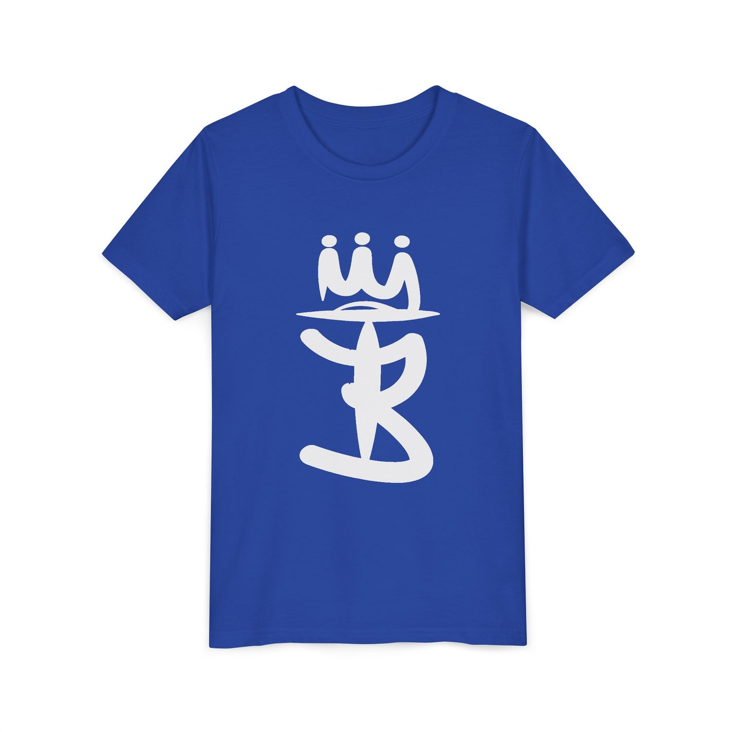 Kids Crowned Script Tee — Youth Short Sleeve T‑Shirt