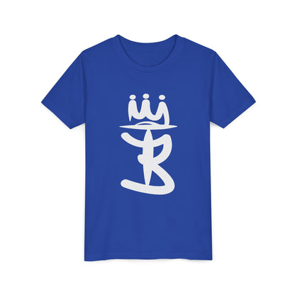 Kids Crowned Script Tee — Youth Short Sleeve T‑Shirt