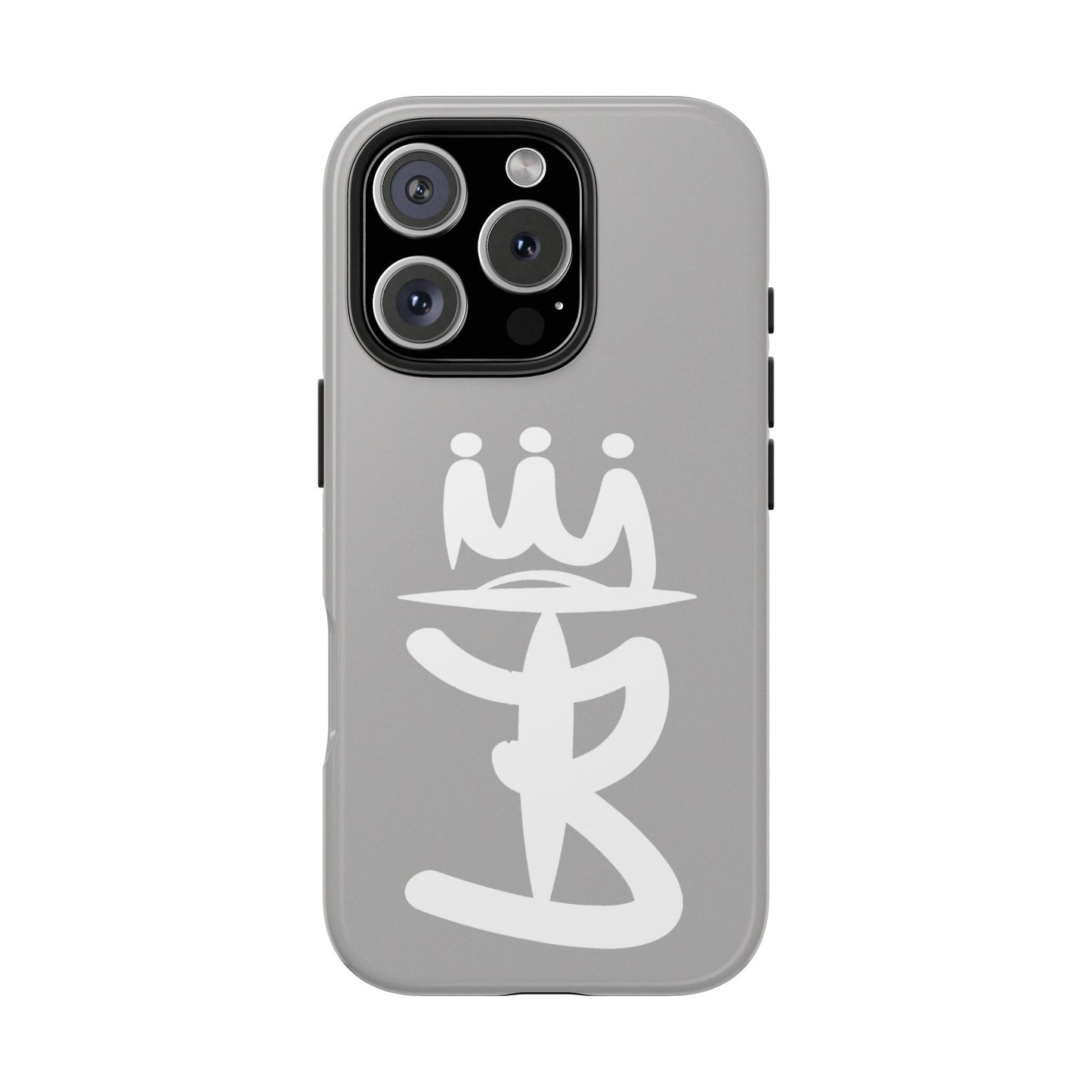 T3 Phone Case — Stylized Crown & Script Graphic Protective Cover