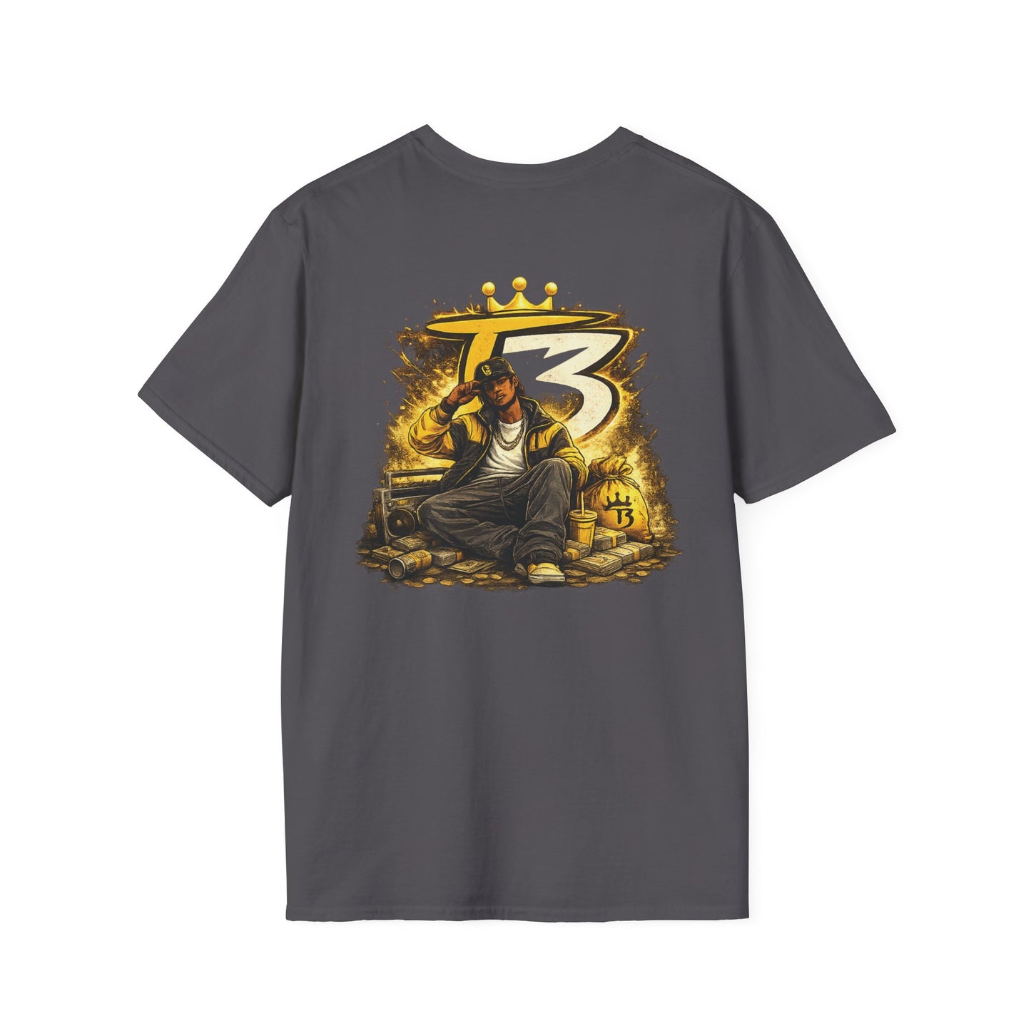 T3 Graphic T-Shirt | Urban Rapper Illustration, Streetwear Tee