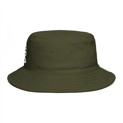 Brown Bucket Hat with White Crown 'B' Logo — Streetwear Casual Sun Hat