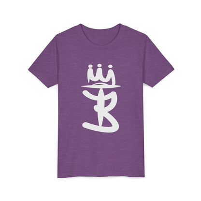 Kids Crowned Script Tee — Youth Short Sleeve T‑Shirt
