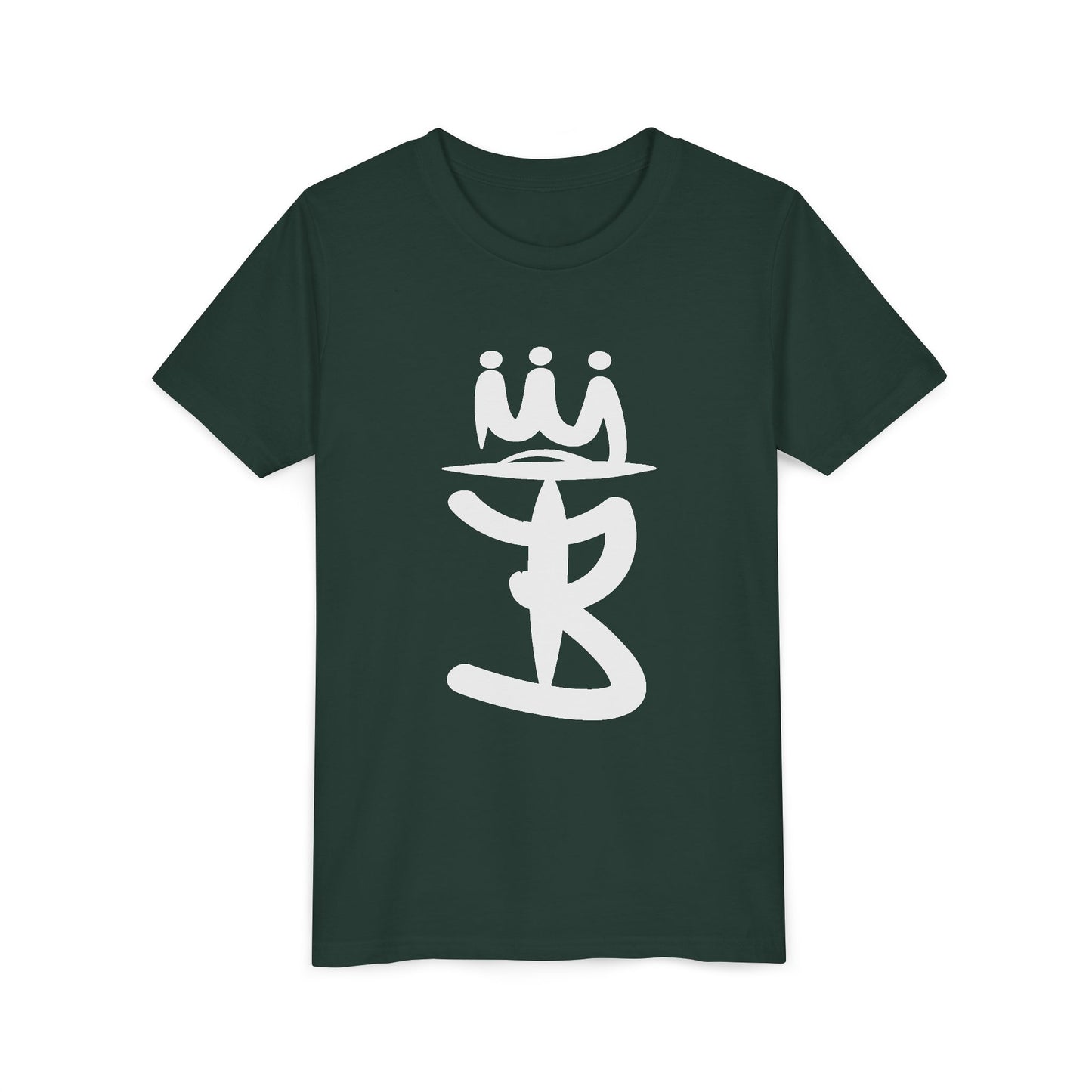 Kids Crowned Script Tee — Youth Short Sleeve T‑Shirt