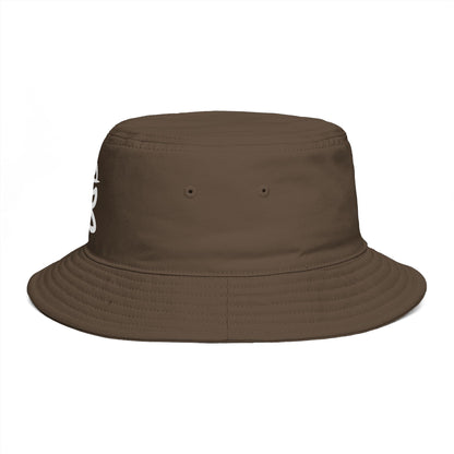 Brown Bucket Hat with White Crown 'B' Logo — Streetwear Casual Sun Hat