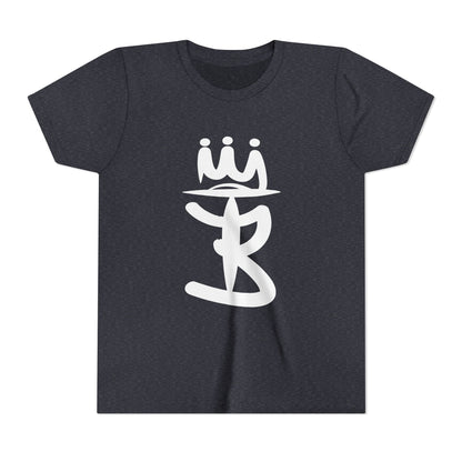 Kids Crowned Script Tee — Youth Short Sleeve T‑Shirt