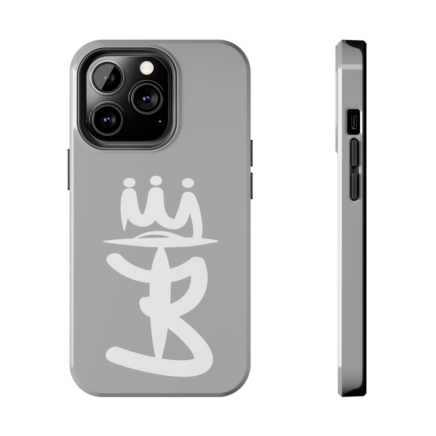 T3 Phone Case — Stylized Crown & Script Graphic Protective Cover