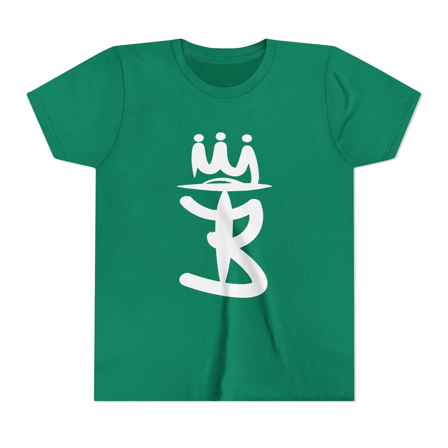 Kids Crowned Script Tee — Youth Short Sleeve T‑Shirt