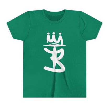 Kids Crowned Script Tee — Youth Short Sleeve T‑Shirt