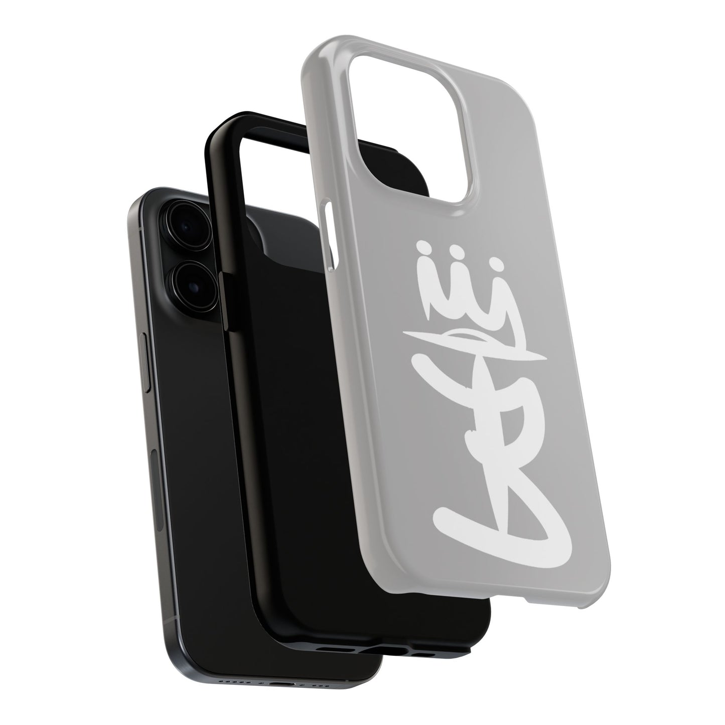 T3 Phone Case — Stylized Crown & Script Graphic Protective Cover