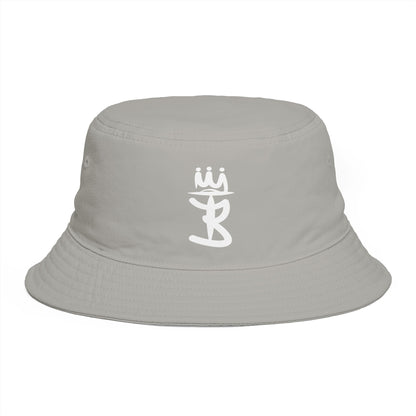 Brown Bucket Hat with White Crown 'B' Logo — Streetwear Casual Sun Hat