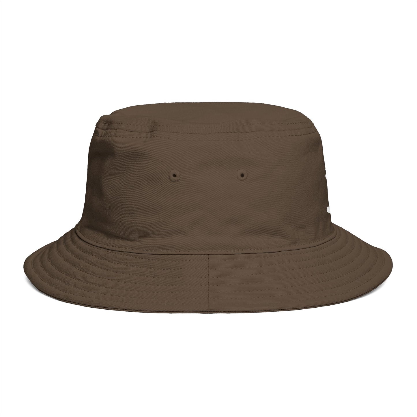 Brown Bucket Hat with White Crown 'B' Logo — Streetwear Casual Sun Hat