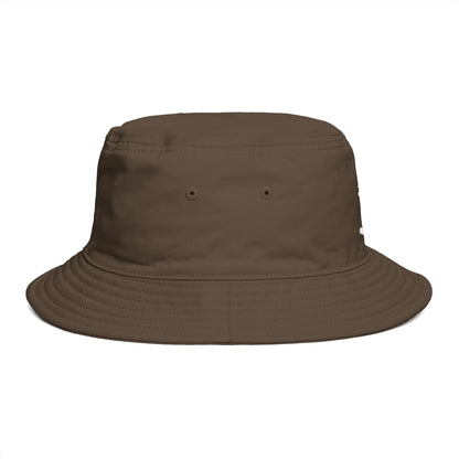 Brown Bucket Hat with White Crown 'B' Logo — Streetwear Casual Sun Hat