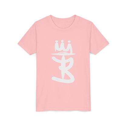 Kids Crowned Script Tee — Youth Short Sleeve T‑Shirt
