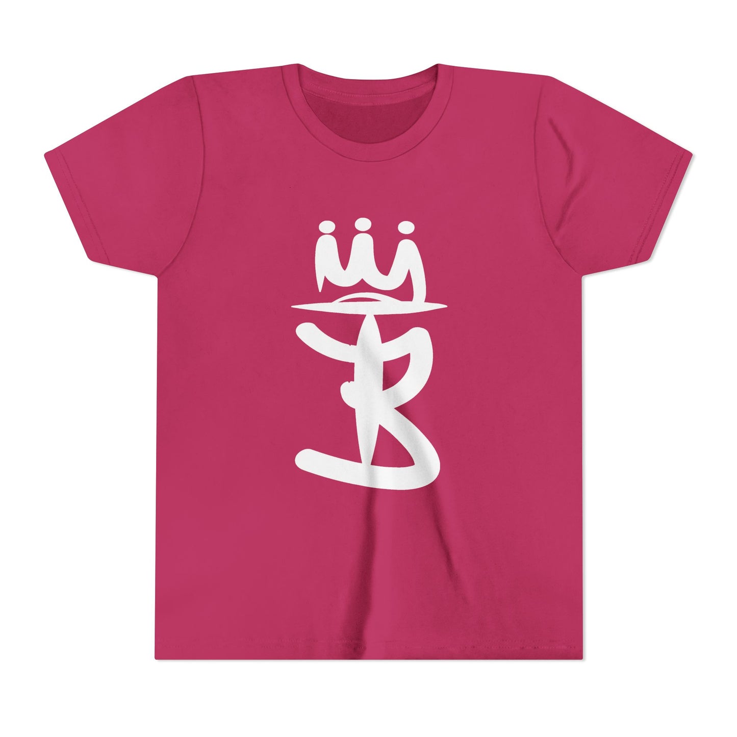 Kids Crowned Script Tee — Youth Short Sleeve T‑Shirt